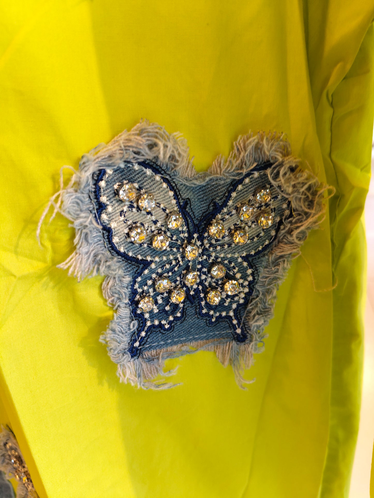 Denim Patched Shirt for Women (FREE SIZE)