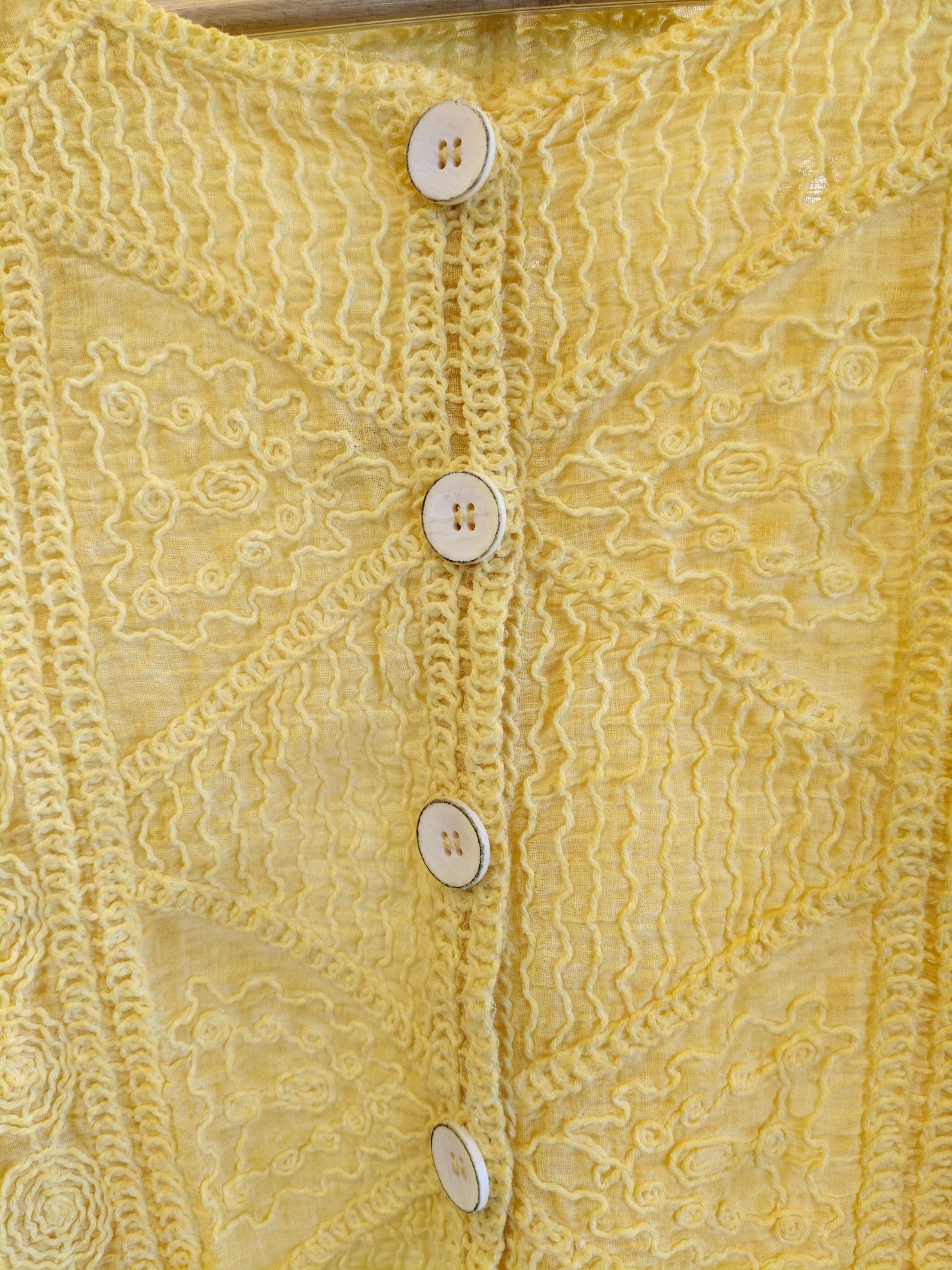 Crochet Button-Up Top for Women  (FREE SIZE)