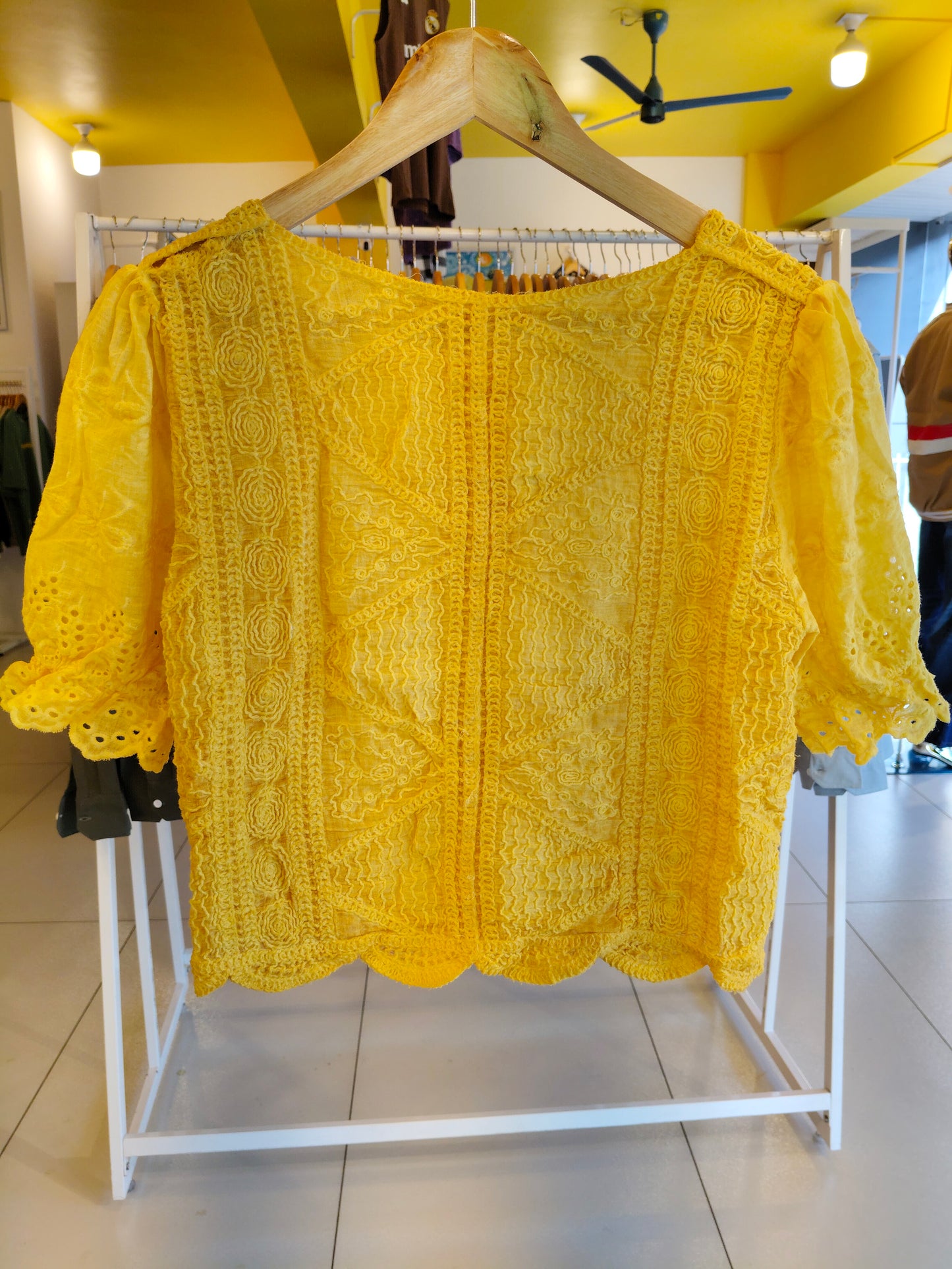 Crochet Button-Up Top for Women  (FREE SIZE)