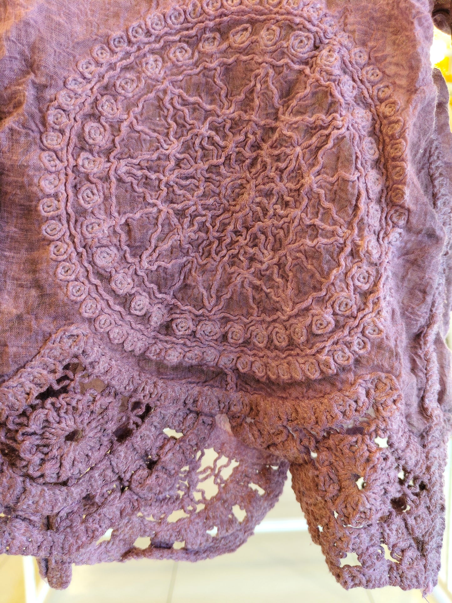 Crochet Button-Up Top for Women  (FREE SIZE)