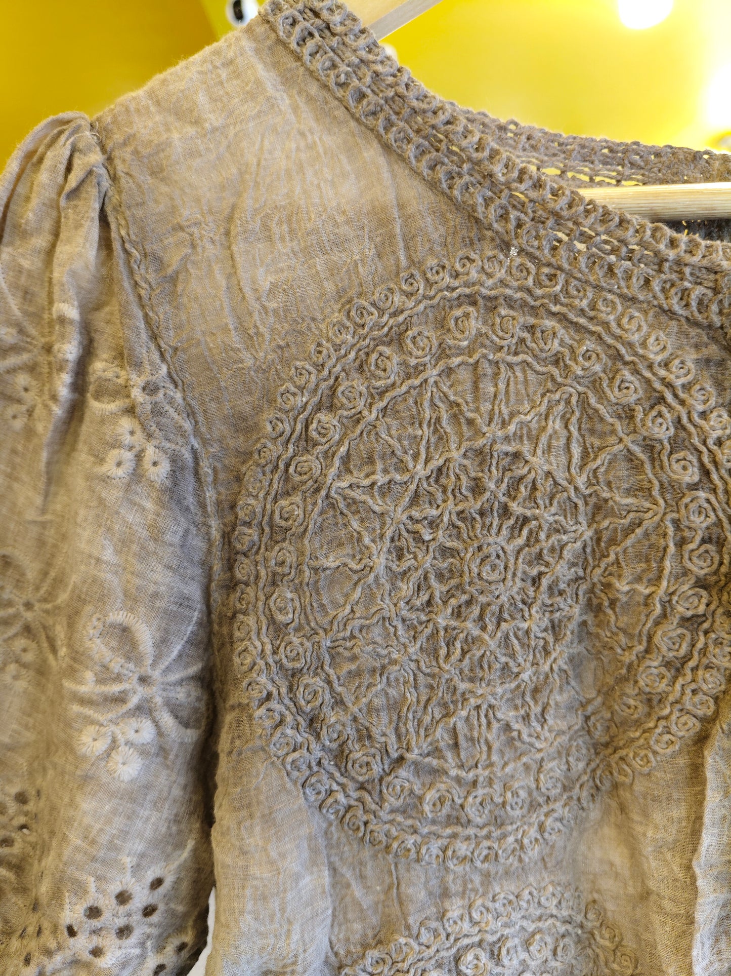 Crochet Button-Up Top for Women  (FREE SIZE)