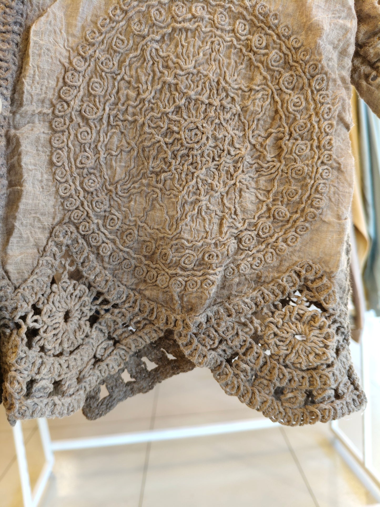 Crochet Button-Up Top for Women  (FREE SIZE)