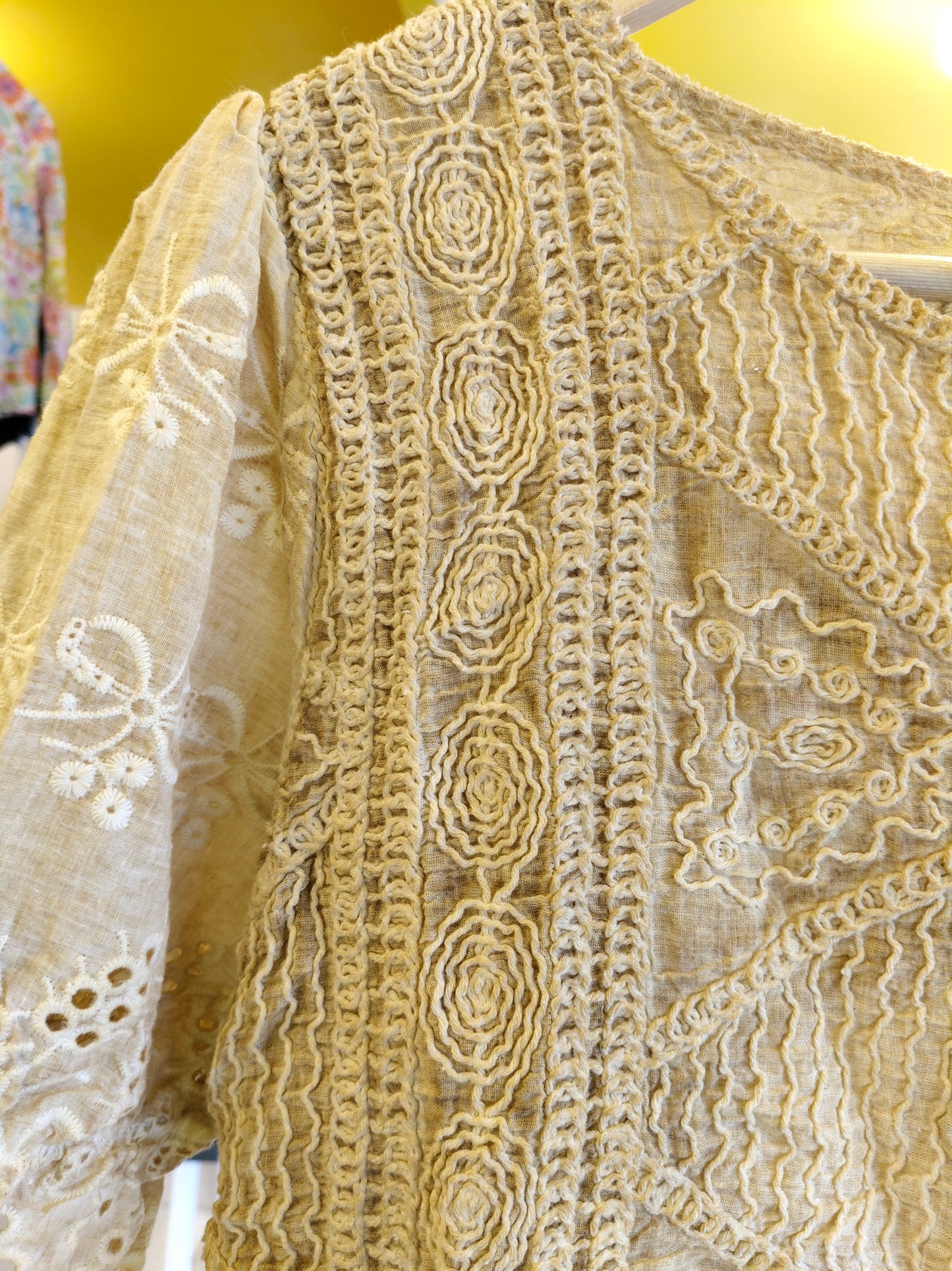 Crochet Button-Up Top for Women  (FREE SIZE)