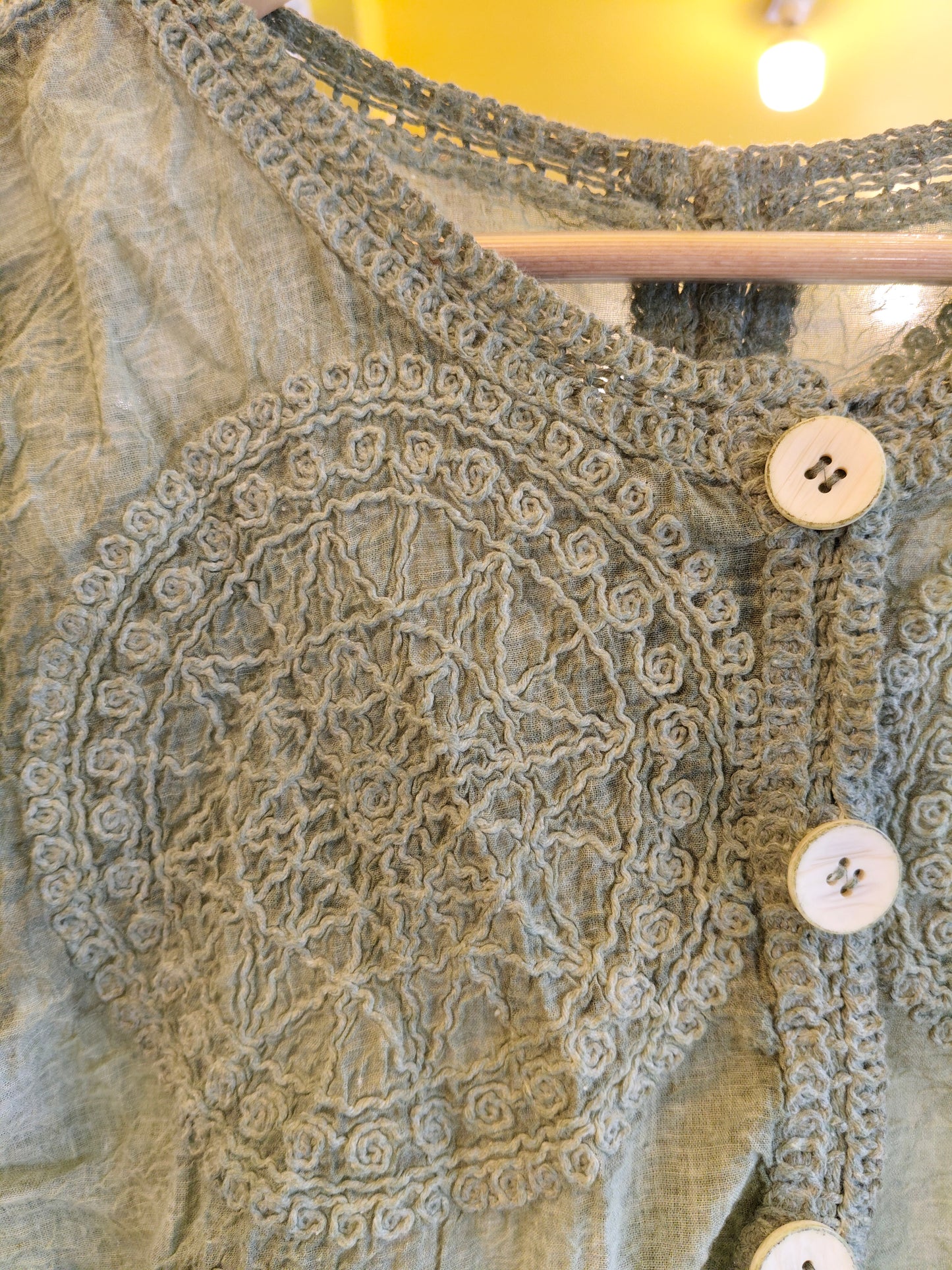 CrochetButton-Up Top for Women  (FREE SIZE)