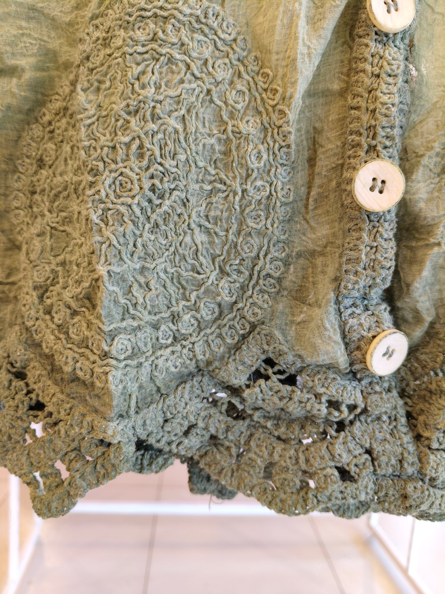 CrochetButton-Up Top for Women  (FREE SIZE)