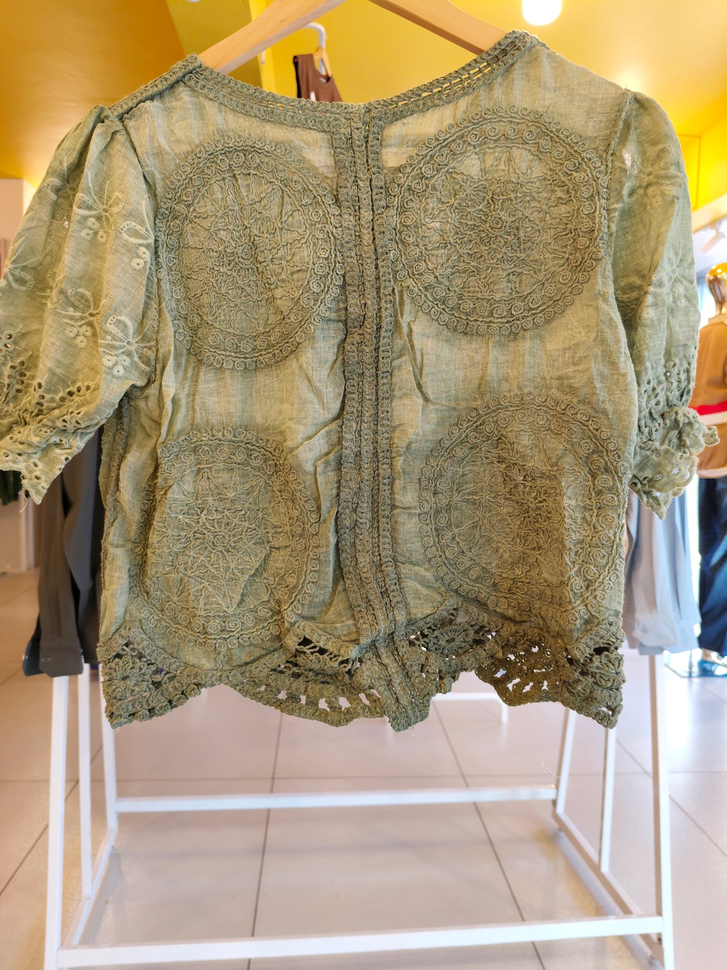 CrochetButton-Up Top for Women  (FREE SIZE)