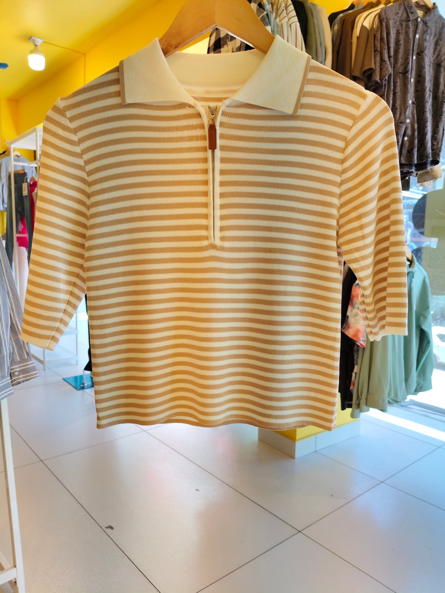 Quarter Zip Polo T-shirt for Women  (FREE SIZE)