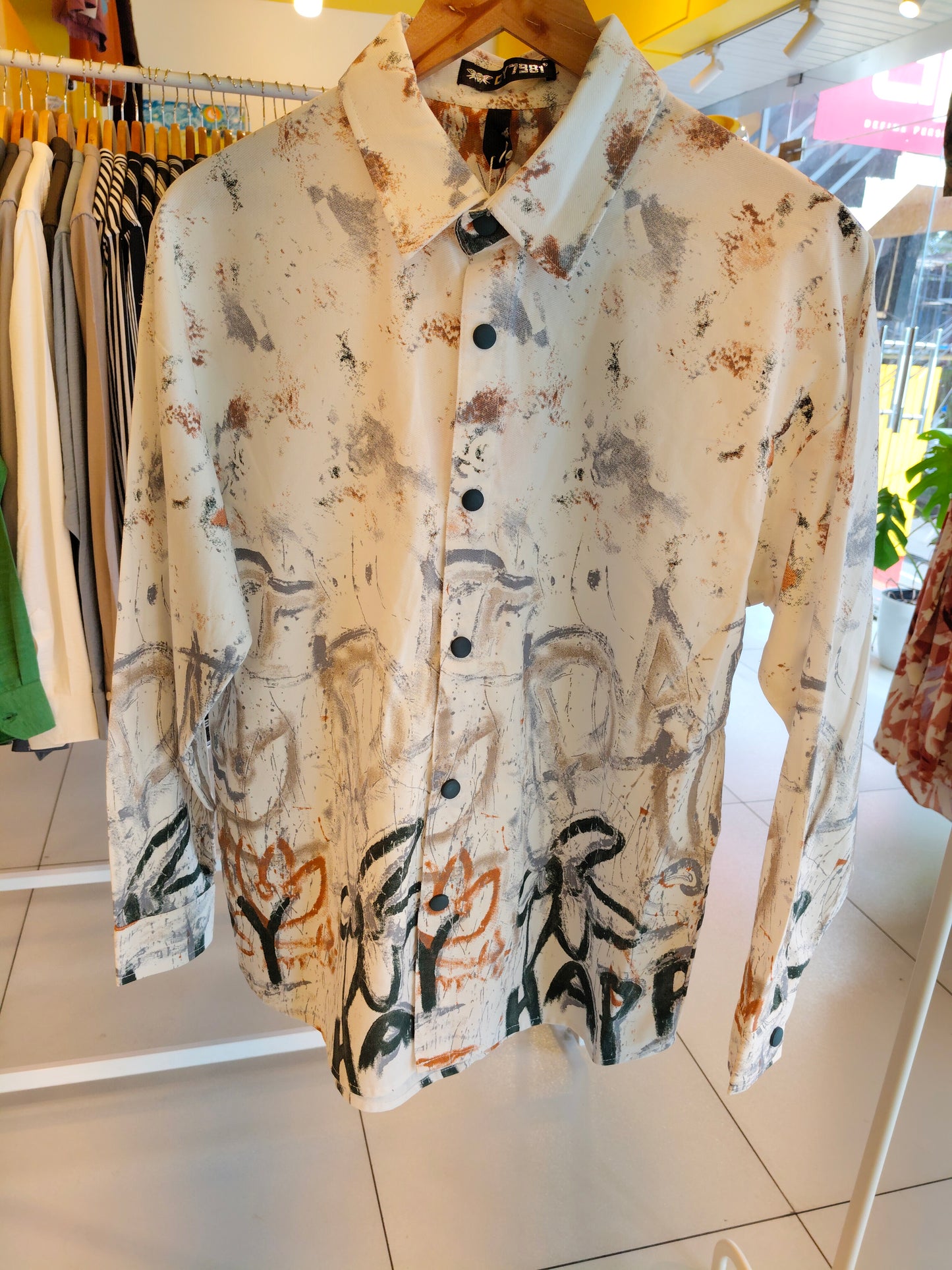 Men's Oversized Printed Shirt (MEDIUM)