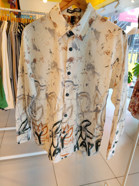 Men's Oversized Printed Shirt (2XL)