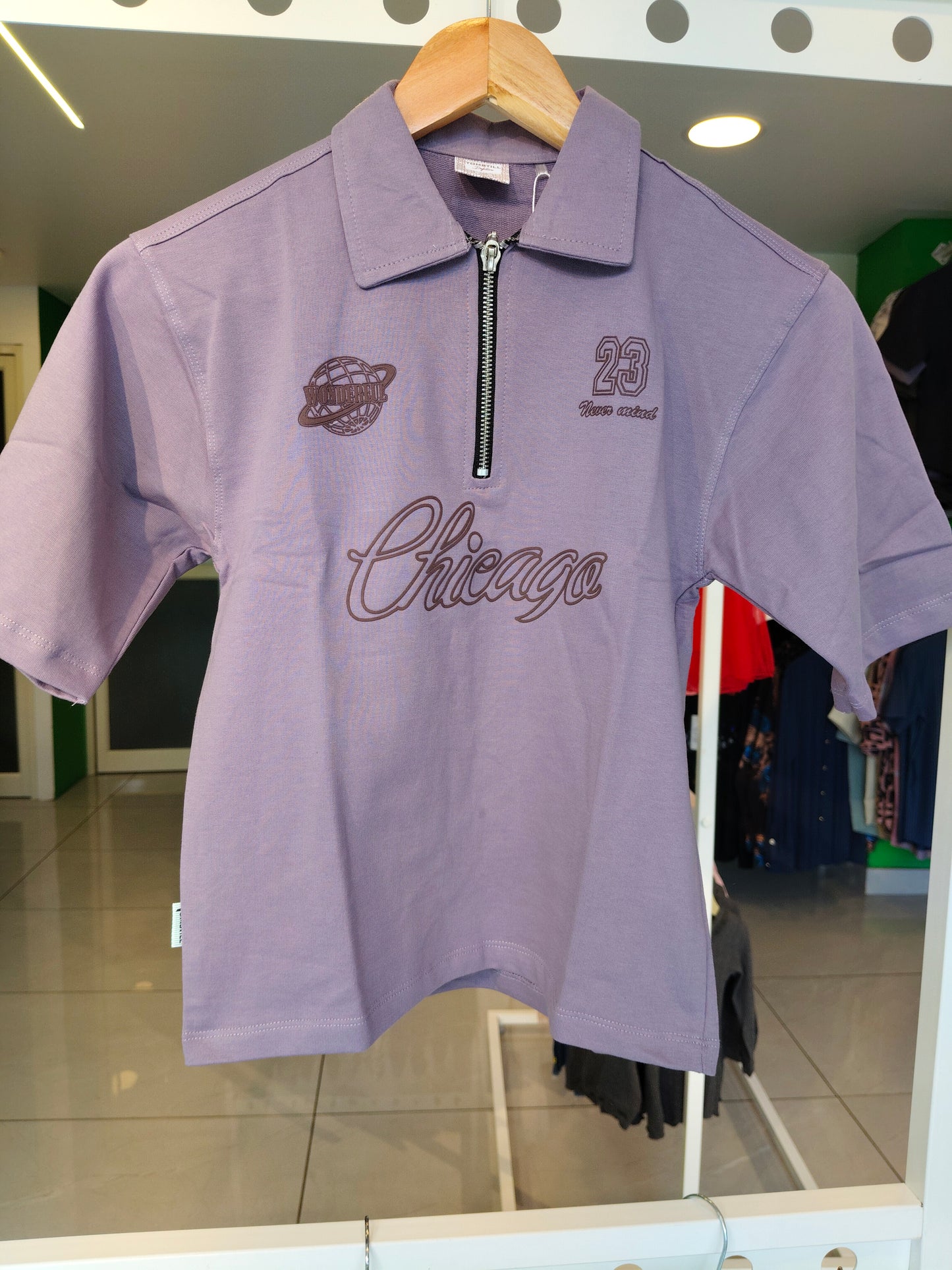 Kids' Zip-Up  Polo T-Shirt ( 12 year)