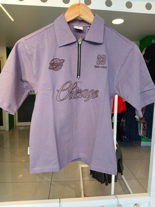 Kids' Zip-Up  Polo T-Shirt ( 12 year)