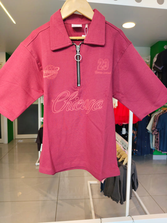 Kids' Zip-Up  Polo T-Shirt(6 year)