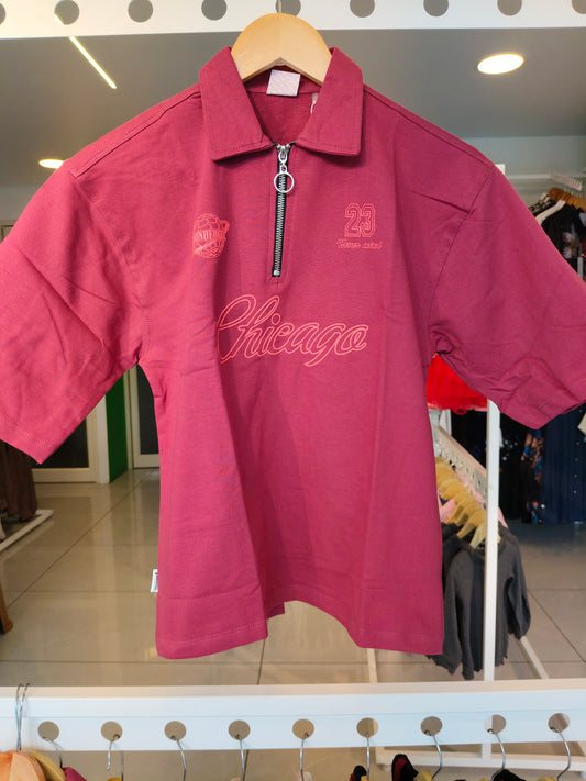 Kids' Zip-Up  Polo T-Shirt (12 year)