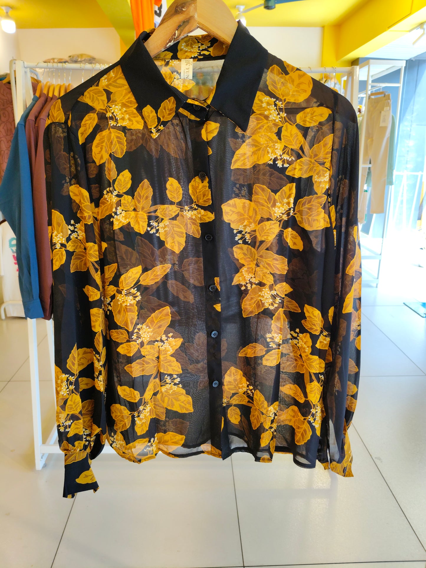 Floral Printed Sheer Shirt for Ladies (FREE SIZE)