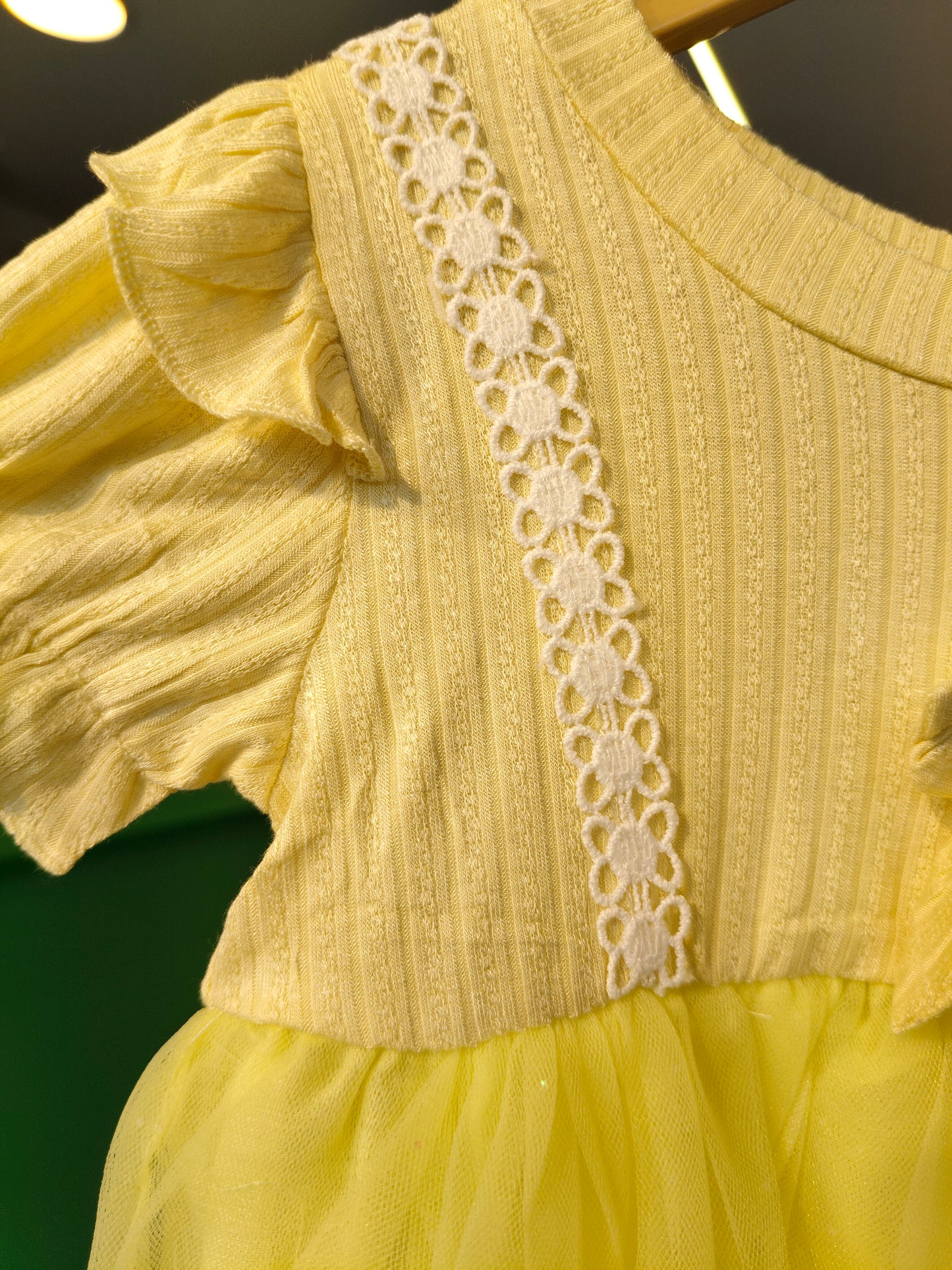 Toddler Girls' Ruffle Sleeve Tulle Dress ( SIZE 90)