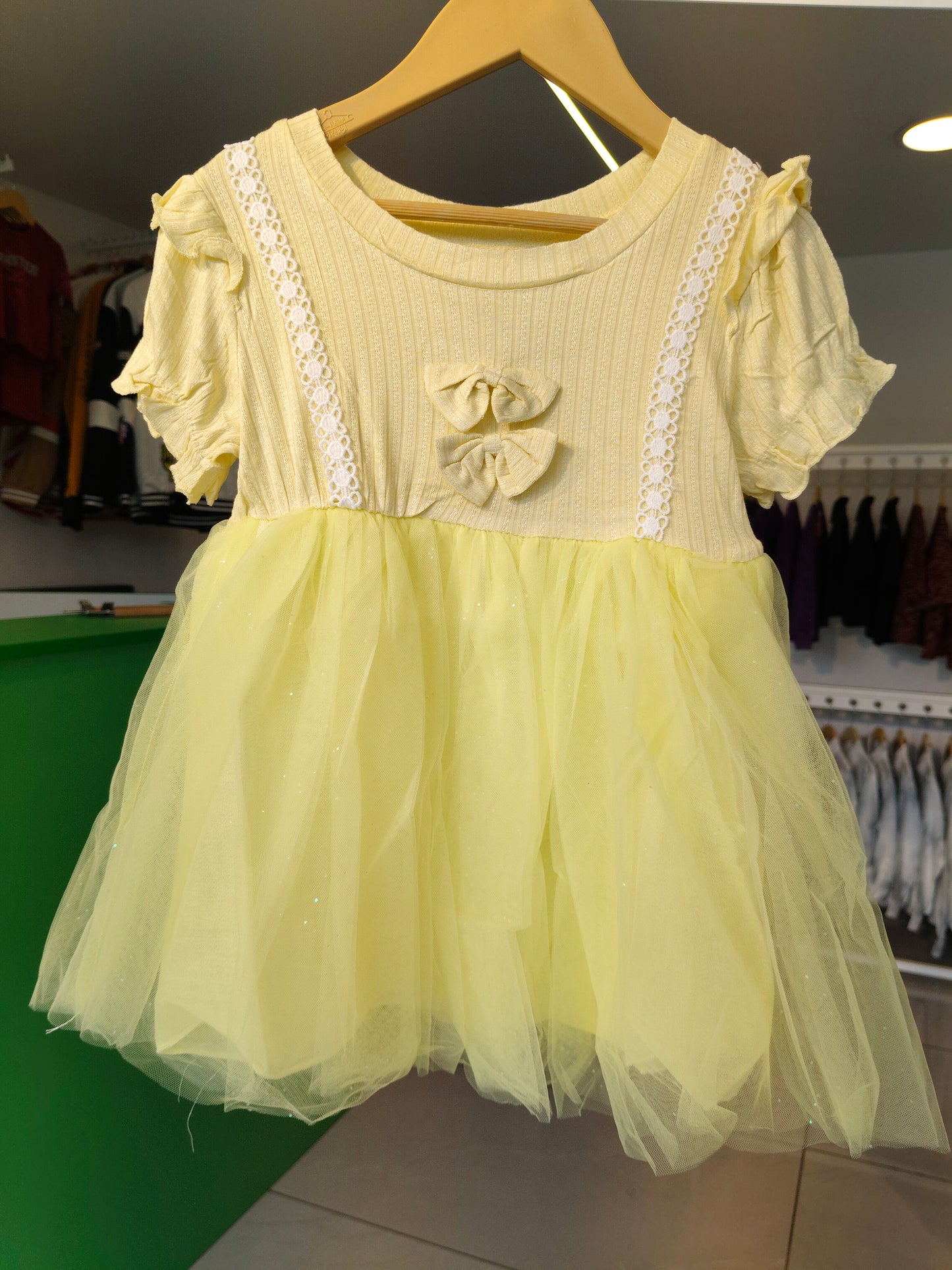 Toddler Girls' Ruffle Sleeve Tulle Dress ( SIZE 120)