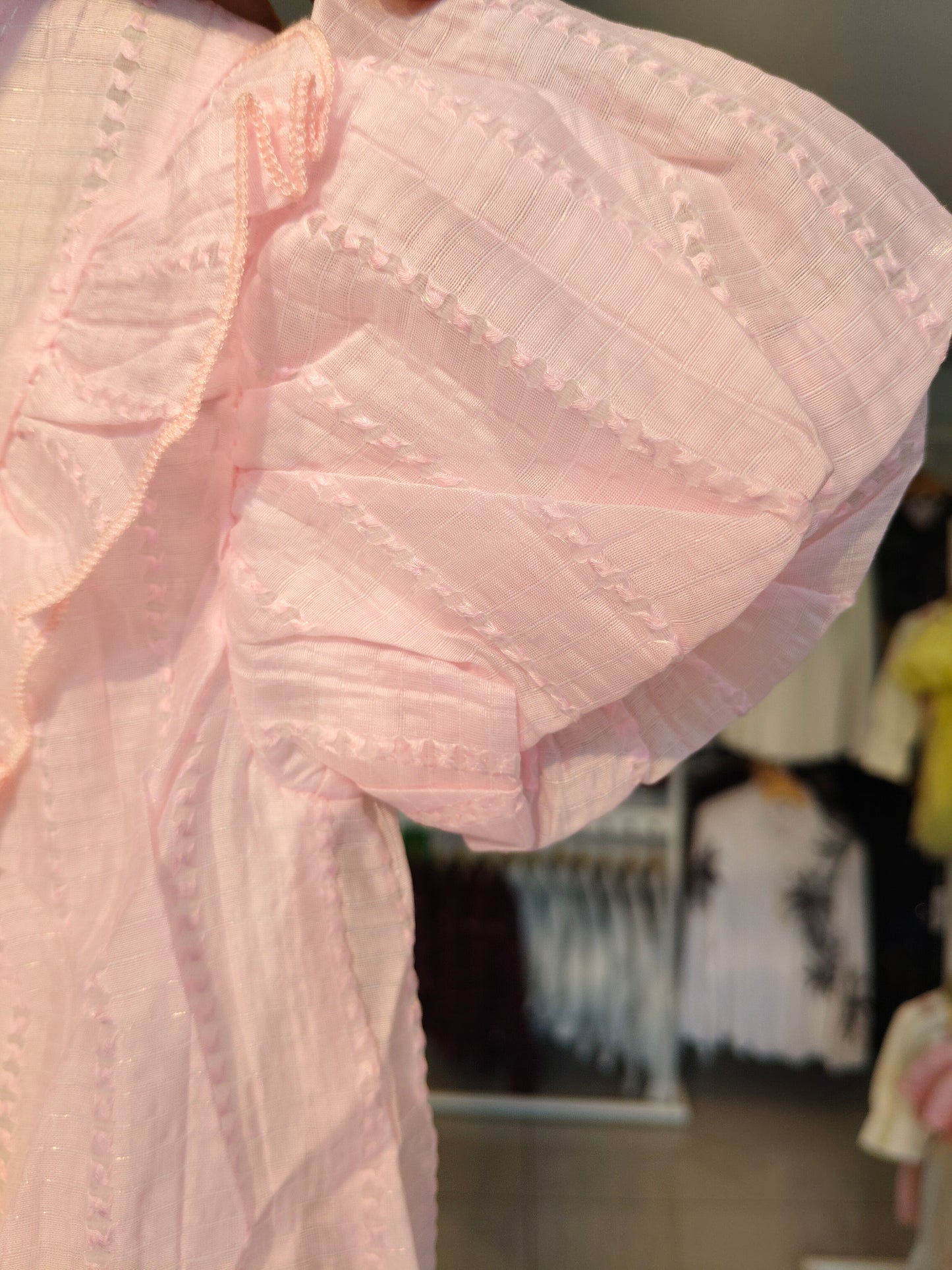 Toddler Girls' A line Puff Sleeve Dress ( SIZE 120)