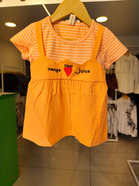 Toddler Girls' Striped Romper Dress ( SMALL )