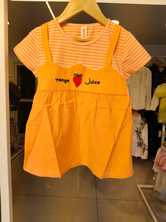 Toddler Girls' Striped Romper Dress ( LARGE)