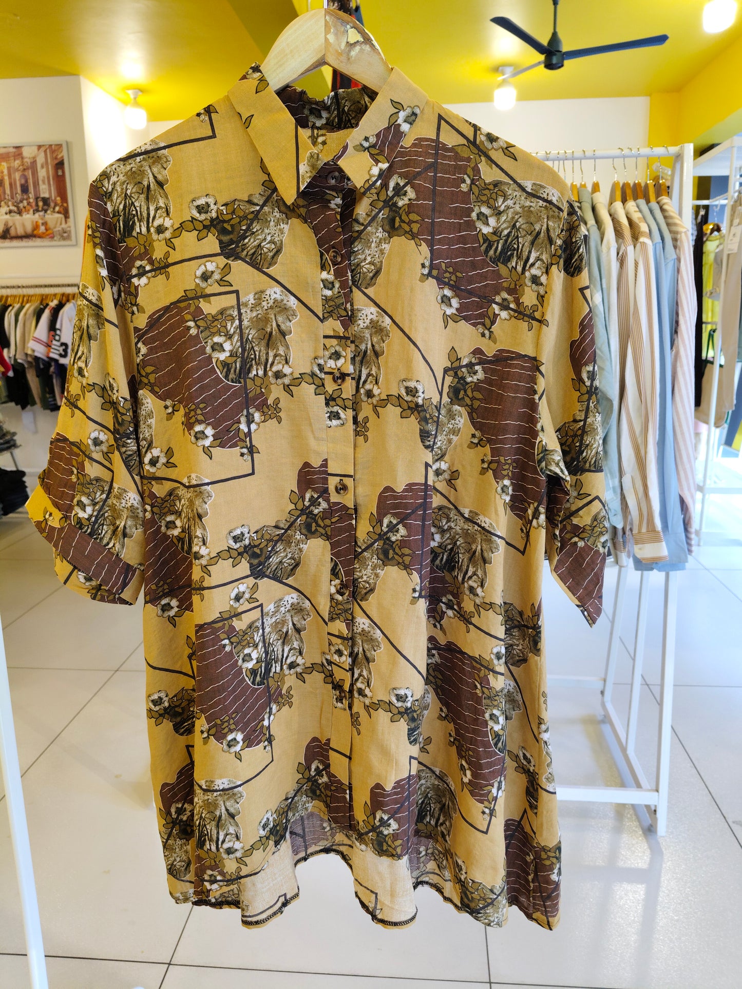 Long Oversized Floral Shirt for Women (FREE SIZE)