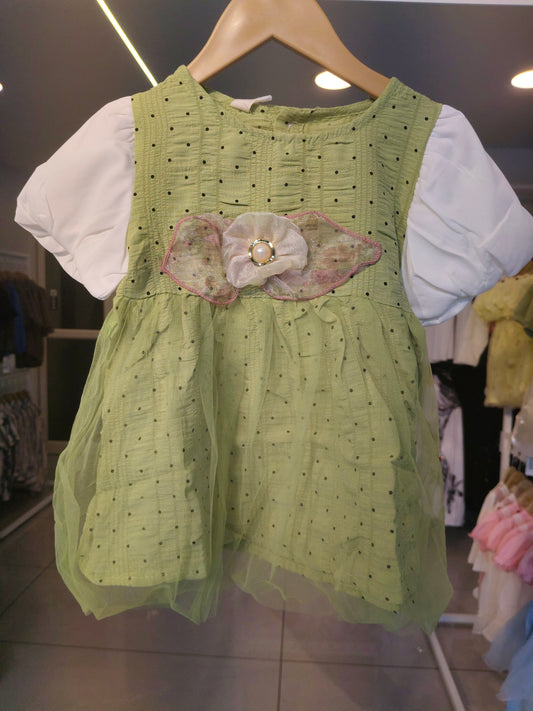 Toddler Girls' Dotted Tulle Dress  ( SIZE 120)