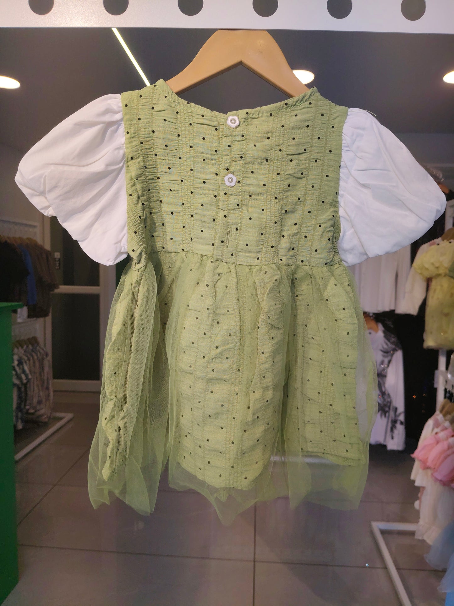 Toddler Girls' Dotted Tulle Dress  ( SIZE 120)