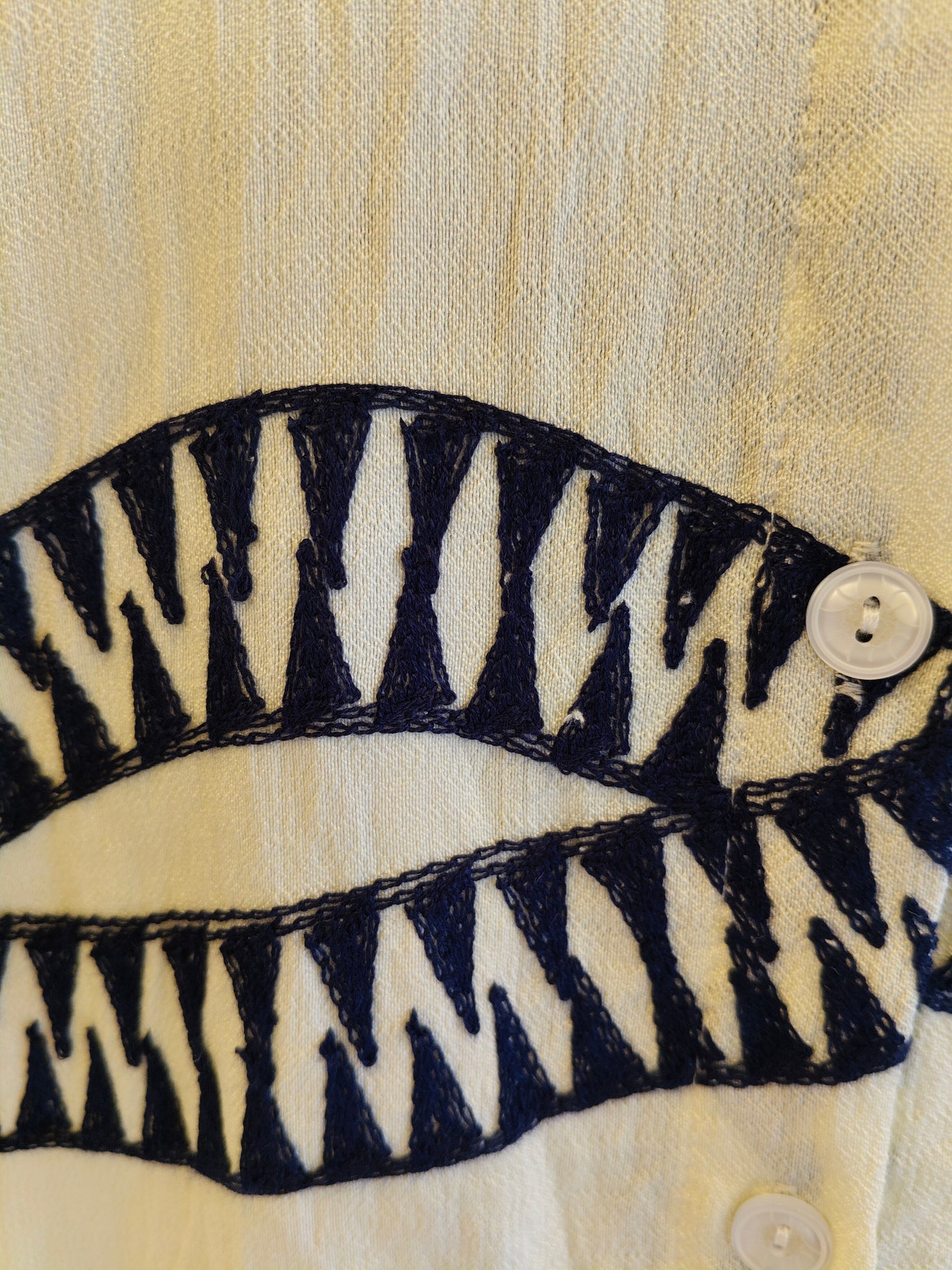 Embroidered  Denim Collared Shirt for Women (FREE SIZE)