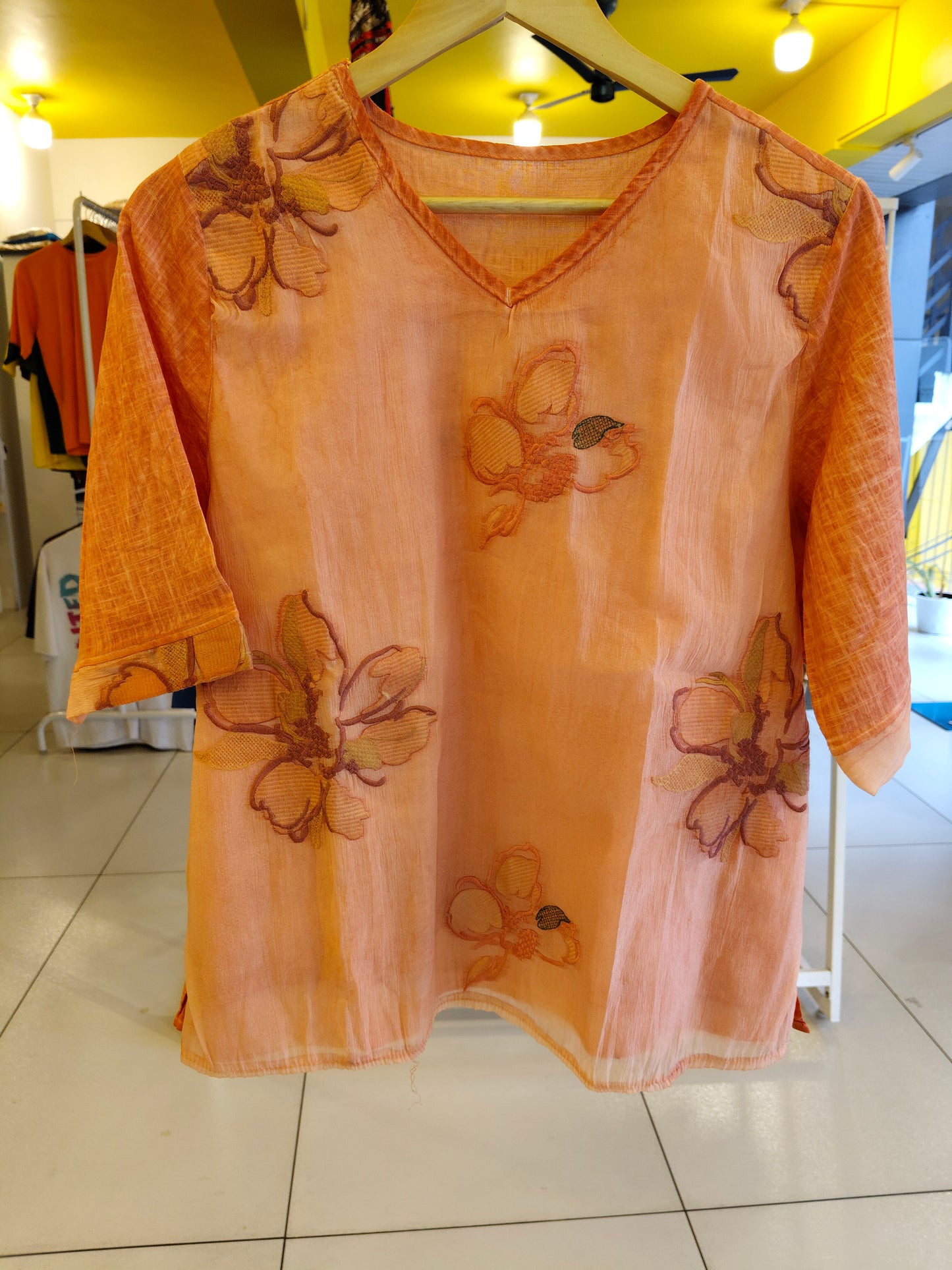 Embroidered Floral Loose Fit Top for Women (FREE SIZE)