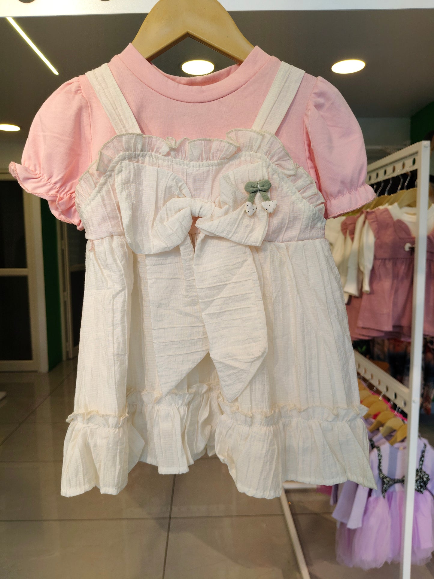 Toddler Girls' Ruffled Pinafore Dress (SIZE 90)