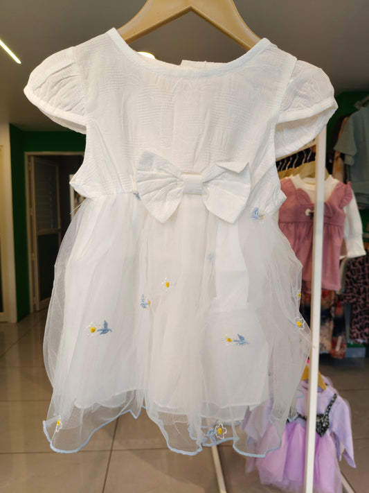 Toddler Girls' Embroidered Floral Tulle Dress (SMALL)