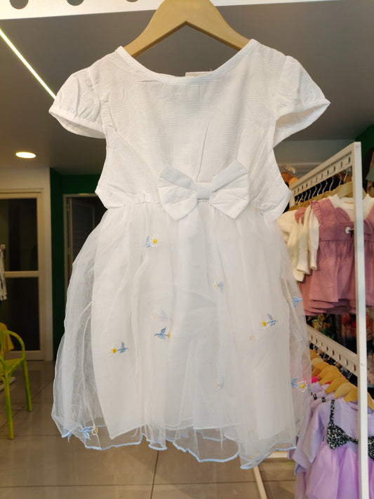 Toddler Girls' Embroidered Floral Tulle Dress (LARGE)