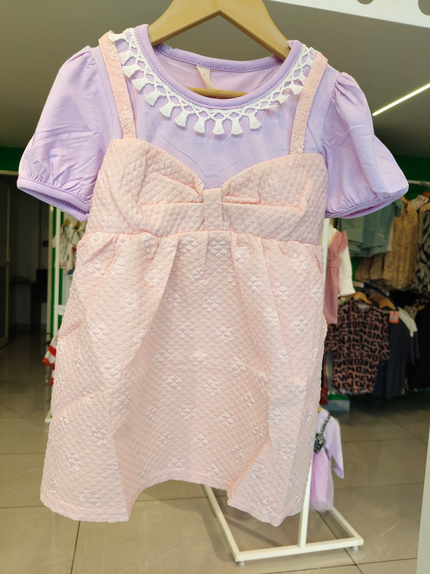 Toddler Girls' Bow Front Dress (SIZE 100)