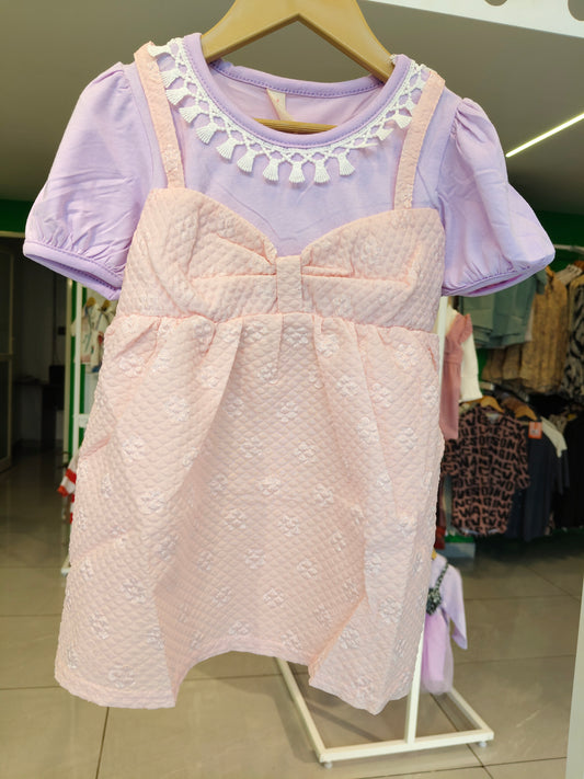 Toddler Girls' Bow Front Dress (SIZE 100)