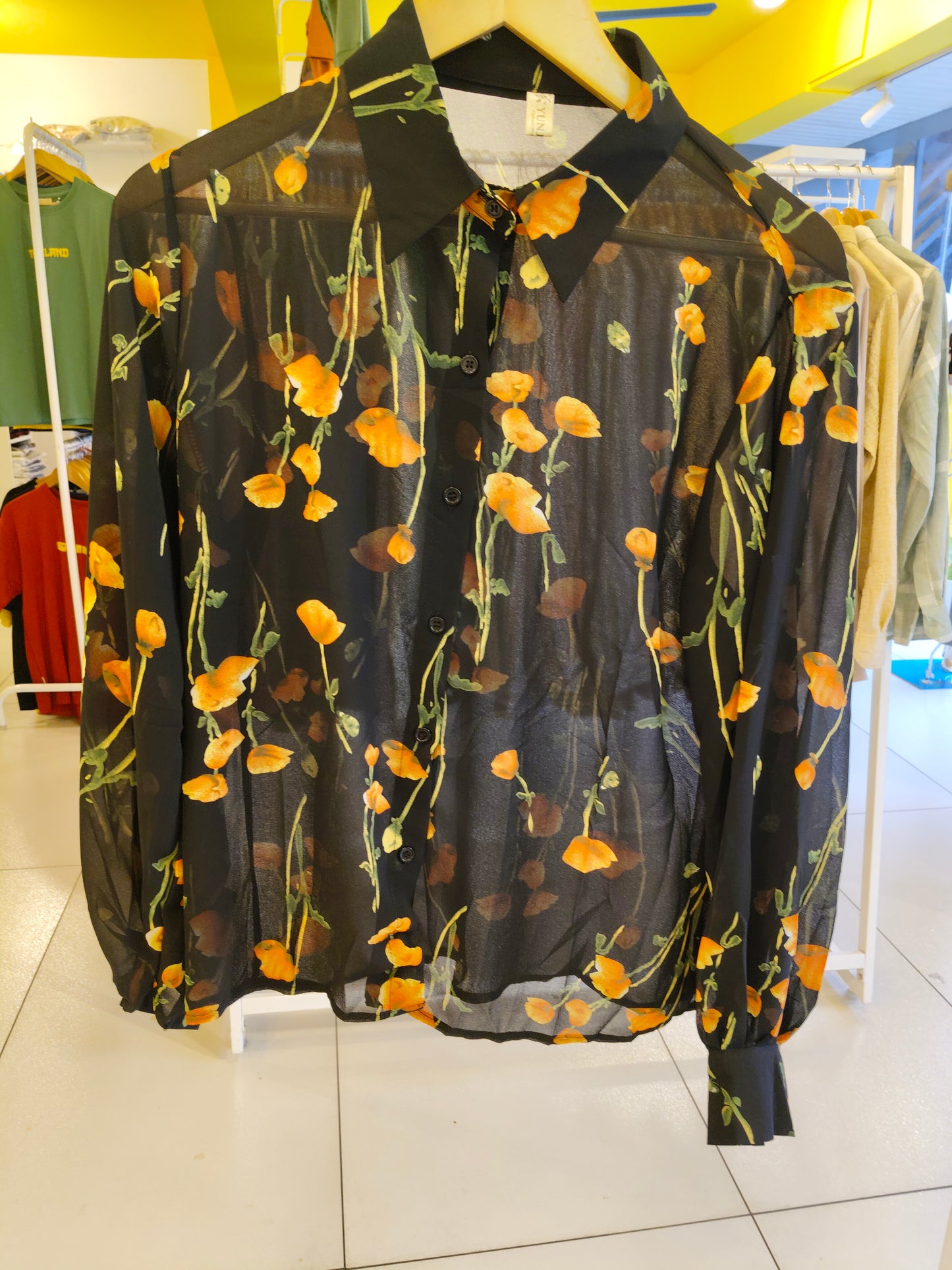 Floral Printed Sheer Shirt for Women (FREE SIZE)