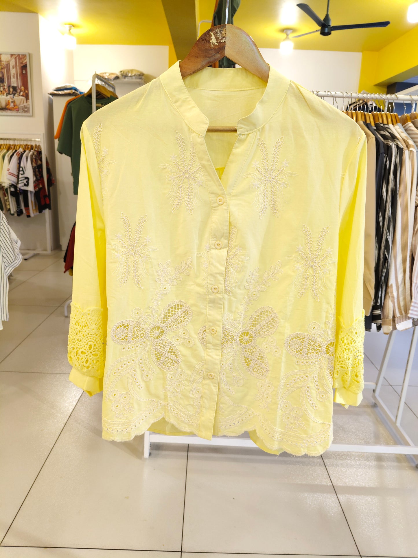 Embroidered Korean Shirt for Women  (FREE SIZE)