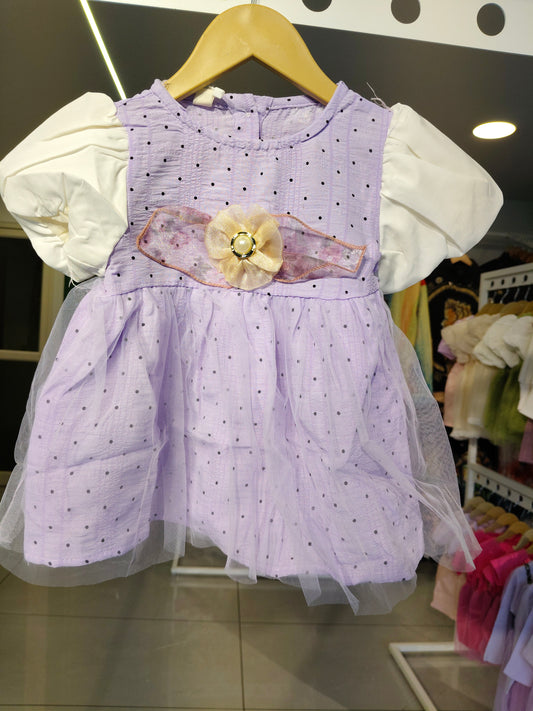 Toddler Girls' Dotted Tulle Dress (SIZE 90)