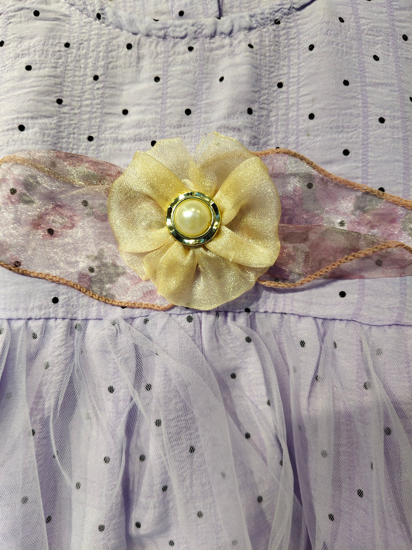 Toddler Girls' Dotted Tulle Dress (SIZE 100)