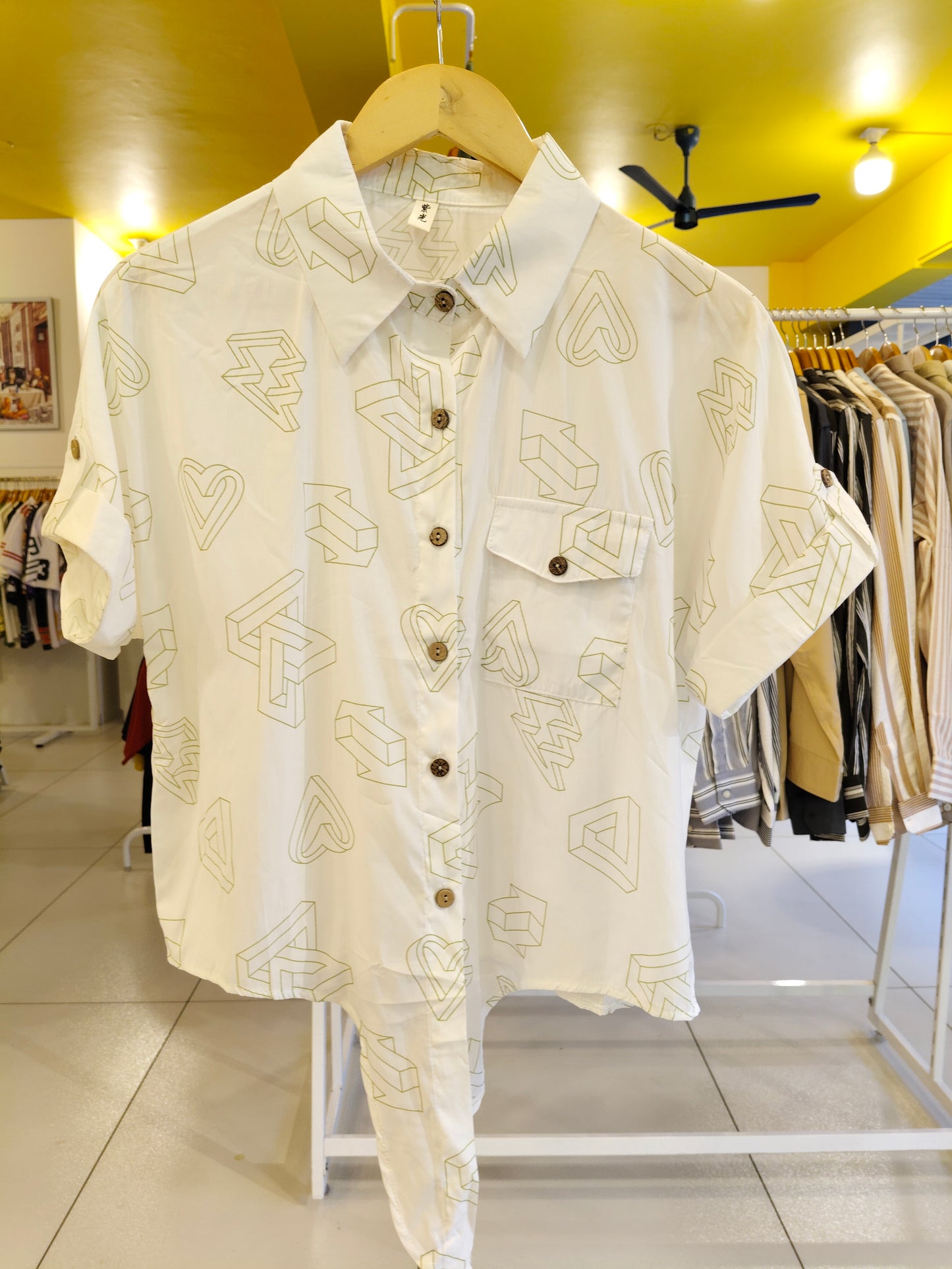 Ladies Tie-Front Shirt  (FREE SIZE)