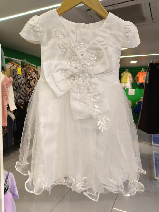 Toddler Girls' White Party Tulle Dress (SIZE 9)