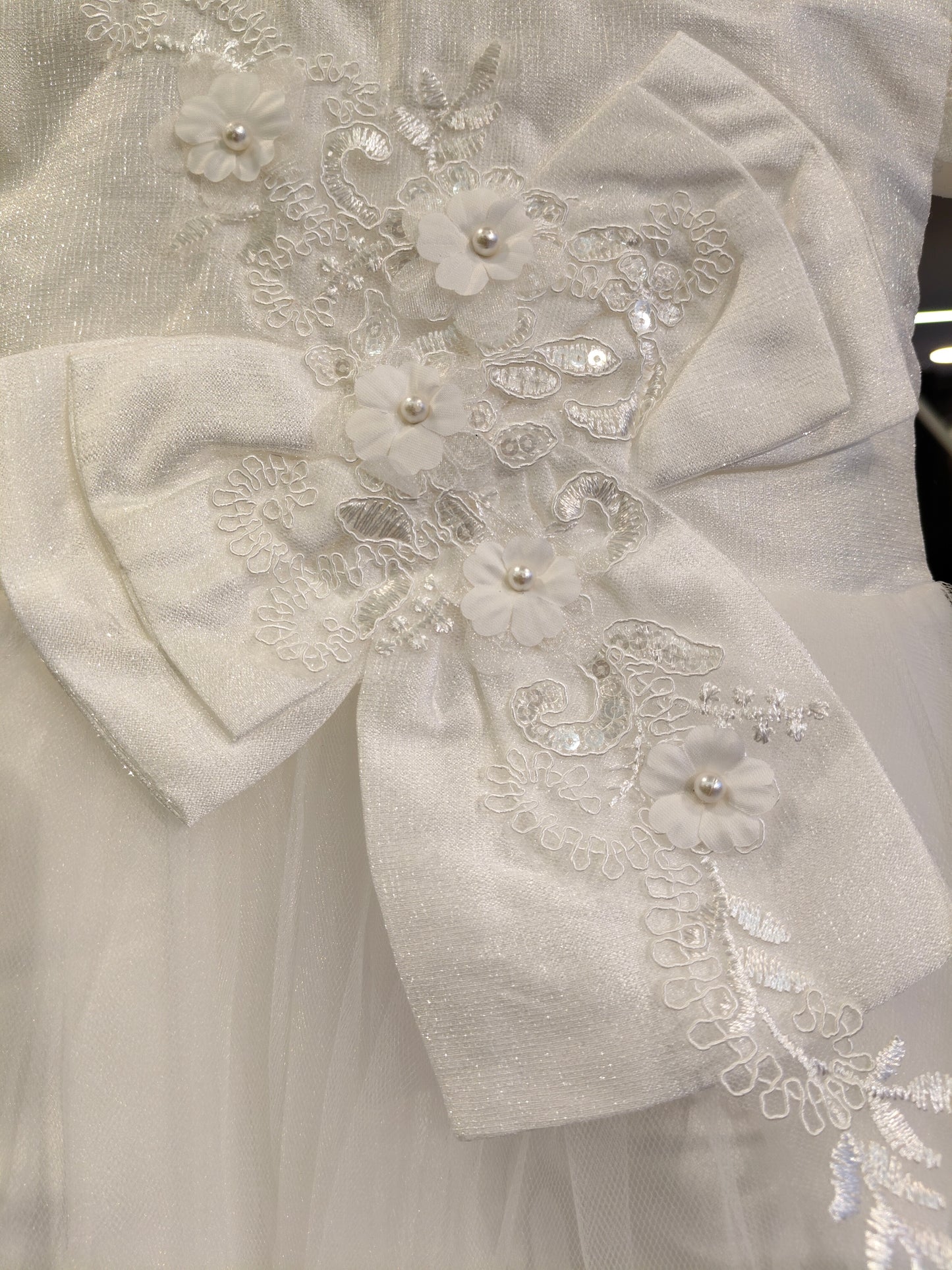 Toddler Girls' White Party Tulle Dress (SIZE 13)