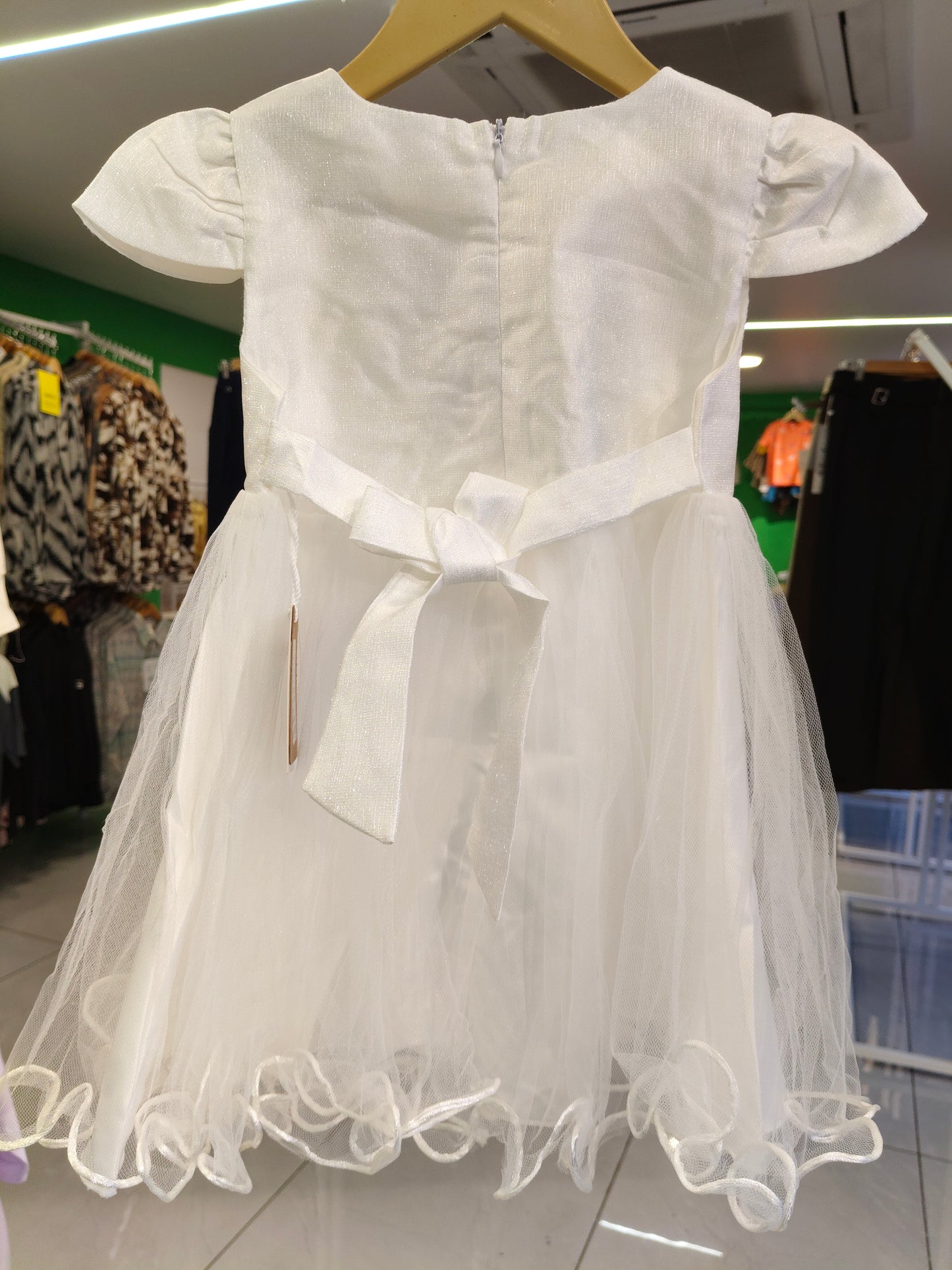 Toddler Girls' White Party Tulle Dress (SIZE 9)