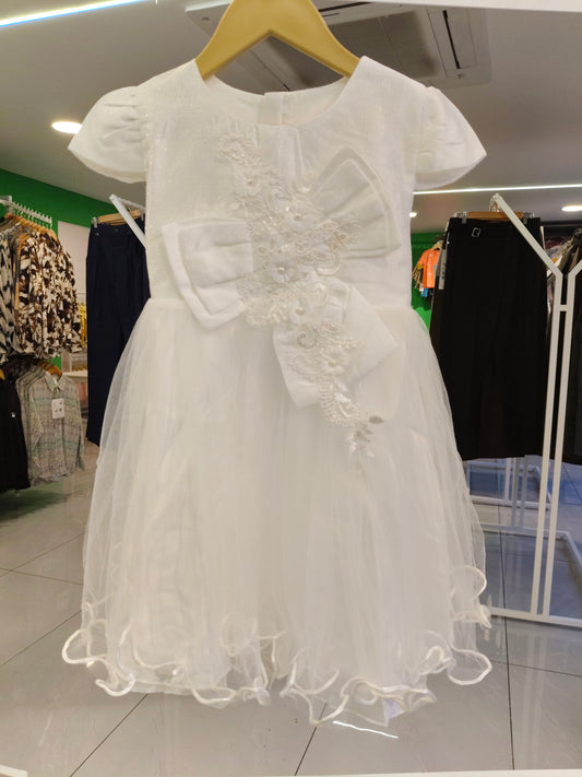 Toddler Girls' White Party Tulle Dress (SIZE 11)