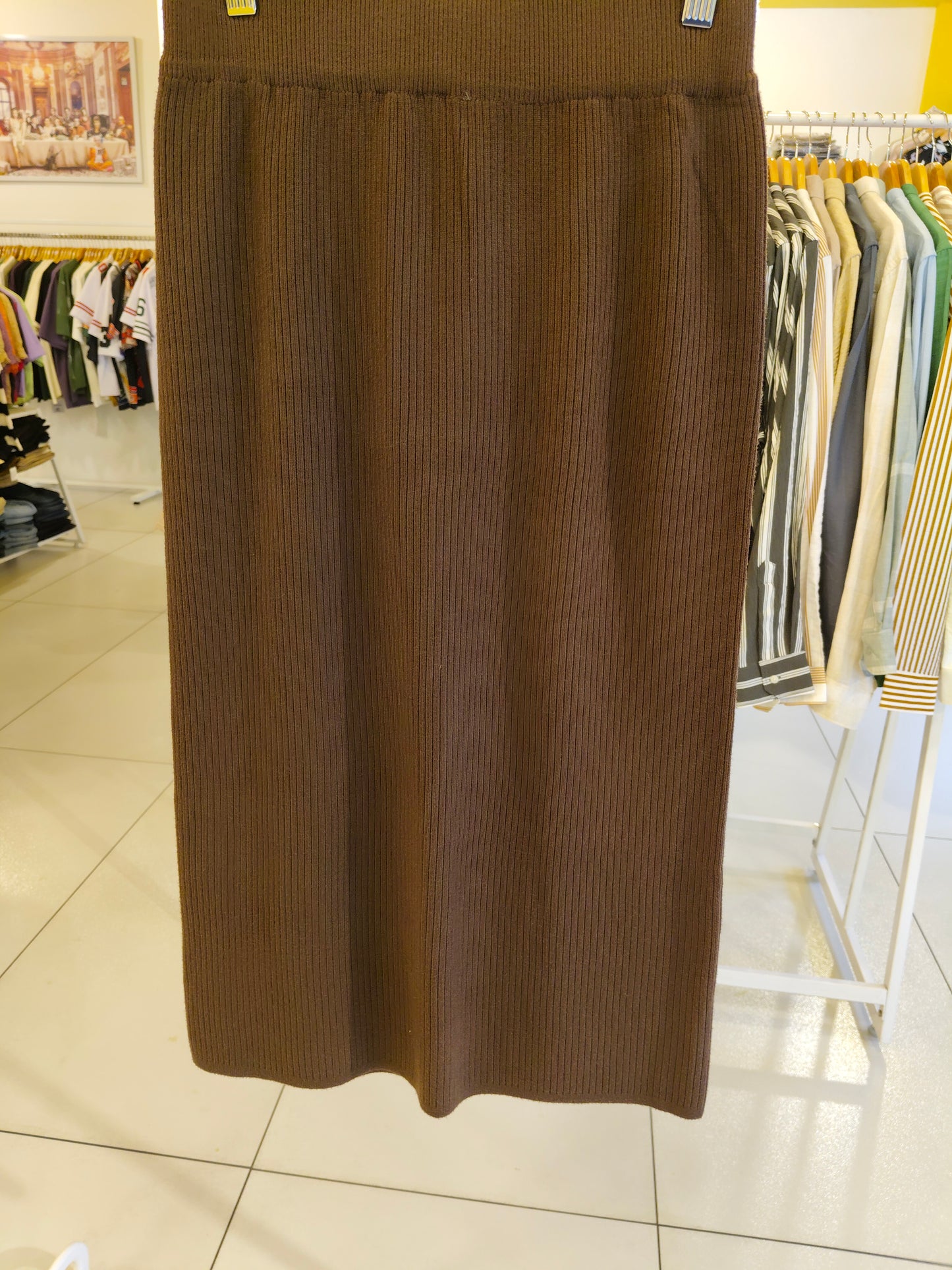 Women's Ribbed Knit Pencil Skirt