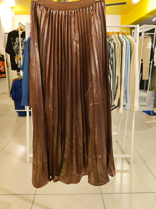 Women's Metallic Pleated Skirt
