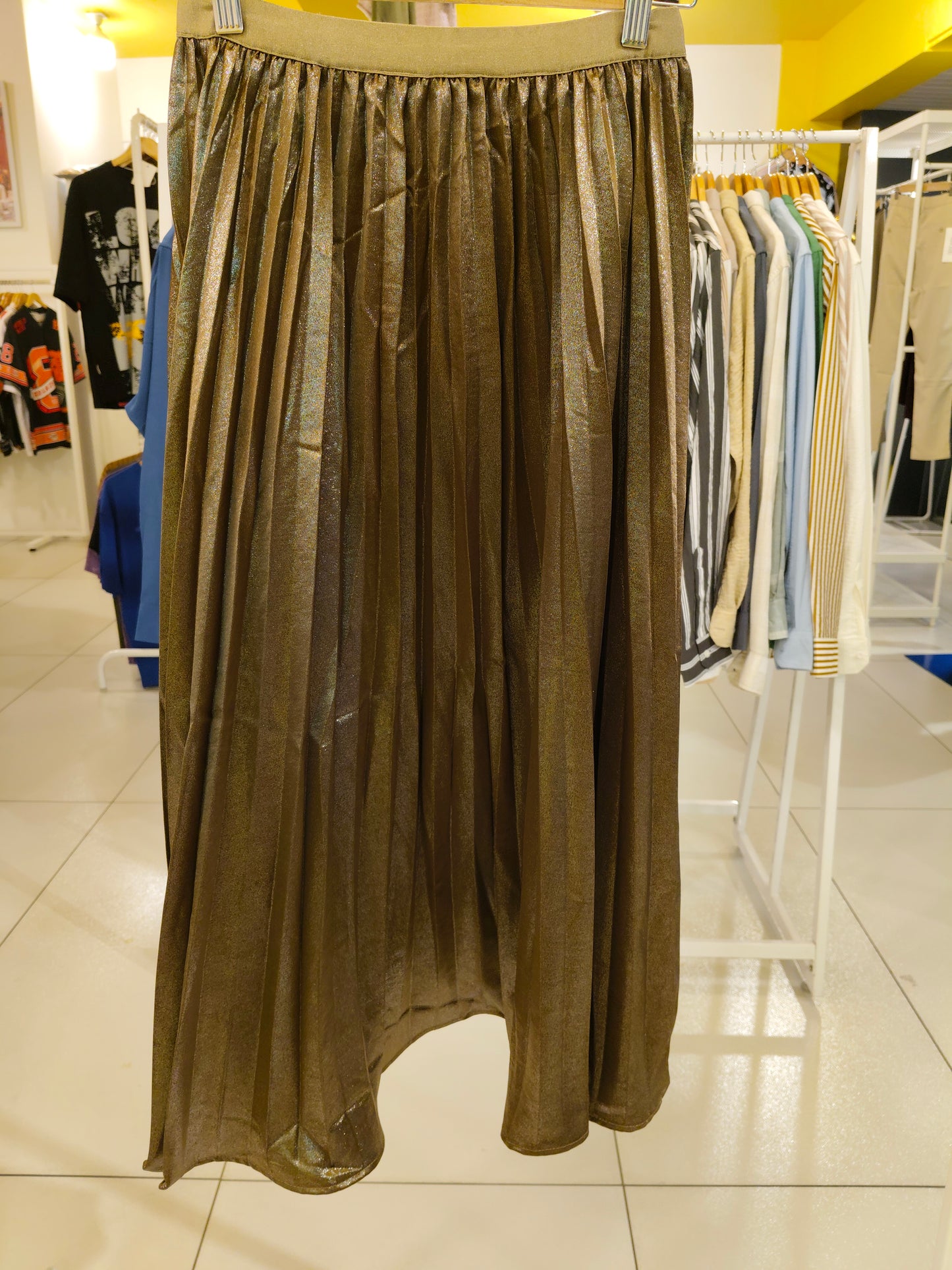 Women's Metallic Pleated Skirt