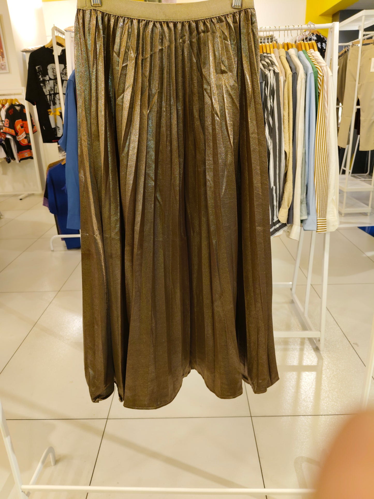 Women's Metallic Pleated Skirt