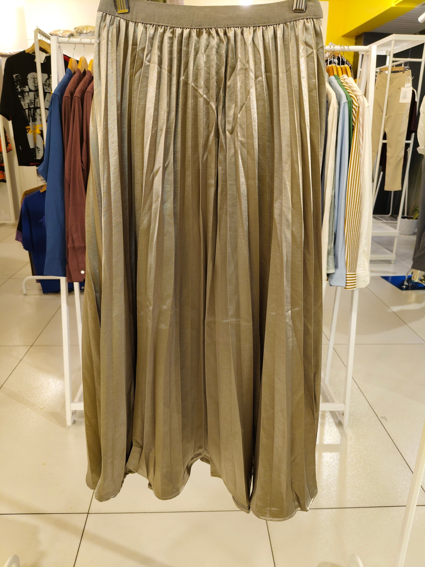 Women's Metallic Pleated Skirt