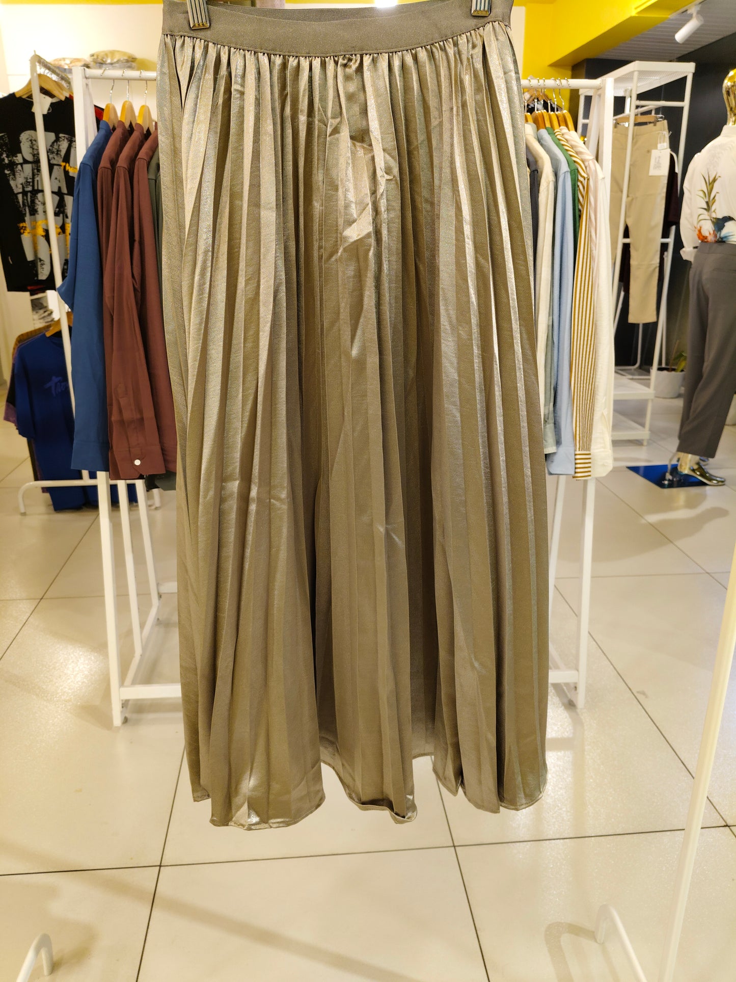 Women's Metallic Pleated Skirt