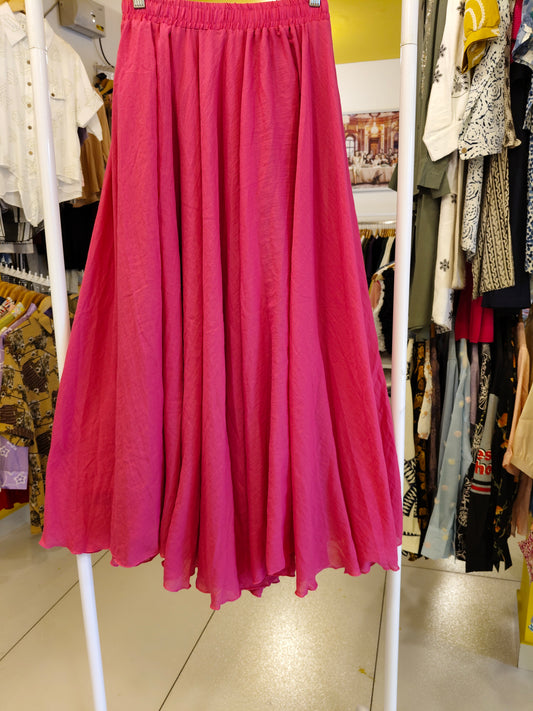 Women's Pleated Flared Maxi Skirt