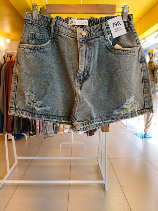 Ripped High-Waist Denim Shorts  for Women (XL)